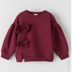 Burgundy bow sweater shirt